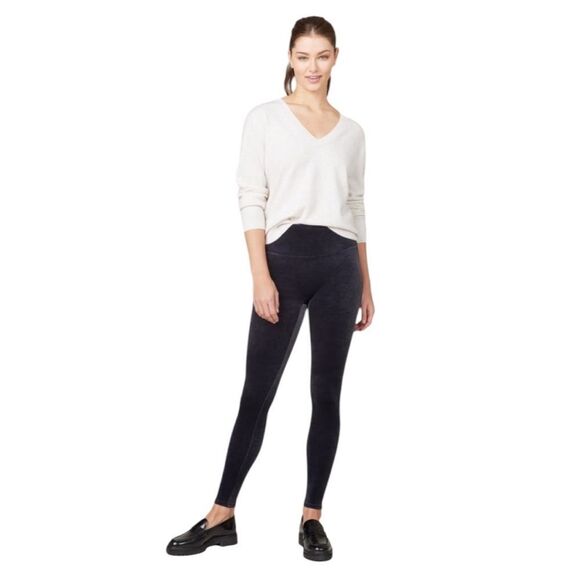 Spanx velvet black pull-on leggings size xlarge - Picture 2 of 9